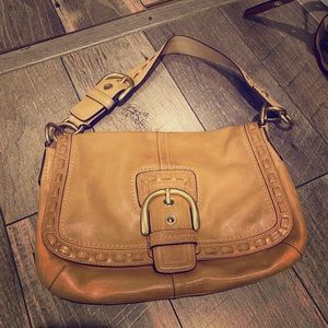 NWOT Coach tan leather shoulder bag